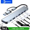2 In 1 USB 3.0 Hub 7 Ports Multi USB Splitter Type C Dock Station Type C HUB OTG Adapter Plug and Play