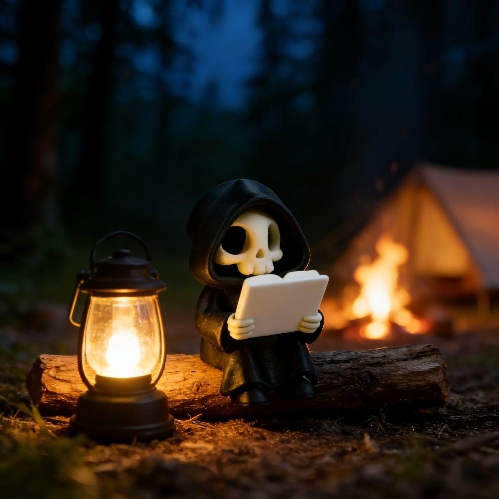 Cartoon Gothic Decoration Creative Reading Pose Ghost Statues Bedroom Decor