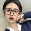 New Retro Frosted Frame Bright Black Frame Slimming Glasses for Women Plain White Flat Mirror