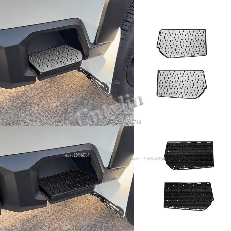 For Toyota Hilux 2026 2027 Stainless Steel Rear Bumper Side Foot Pedal Protector Cover Trim Sill plate bumper strip pedals