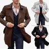 Autumn and Spring Men's Coat Medium and Long Double-breasted Casual Trench Coat Cardigan Jacket