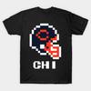 Мужская черная футболка с принтом Chicago Bears Tecmo Super Bowl Футбольный шлем Печать на трансферной бумаге без вырезания Хлопковая футболка