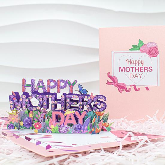 3D Pop Up Mom Love You Card Романтическая открытка с Днем матери с цветами Подарок для мамы, бабушки, жены