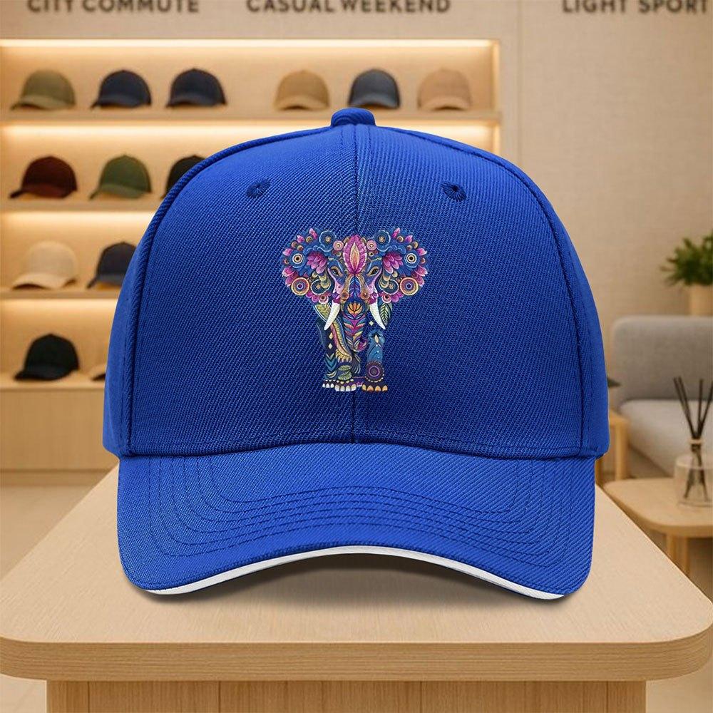 Colorful Mandala Elephant Baseball Cap Adjustable Polyester Outdoor Sports Casual Cap Unisex