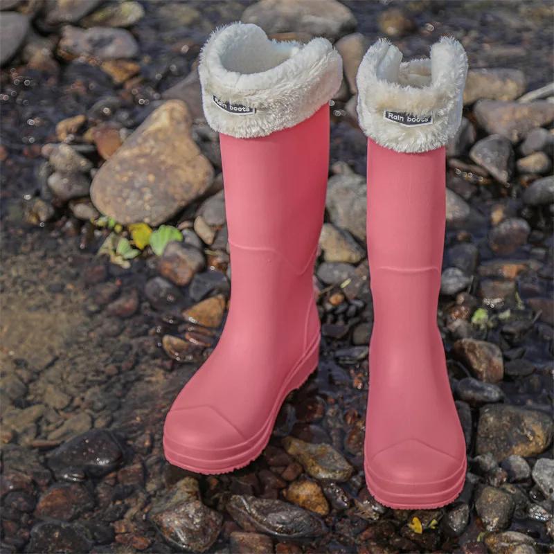 Fashion 2024 New Rain Boots High-top Same Style for Men Women Waterproof Shoes Long Boots Rubber Shoes Lightweight Non-slip Overshoes