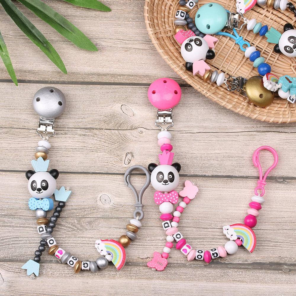 Cute Rainbow Silicone Pacifier Clip Teething Soother Baby Chew Toy  Pacifiers Chain