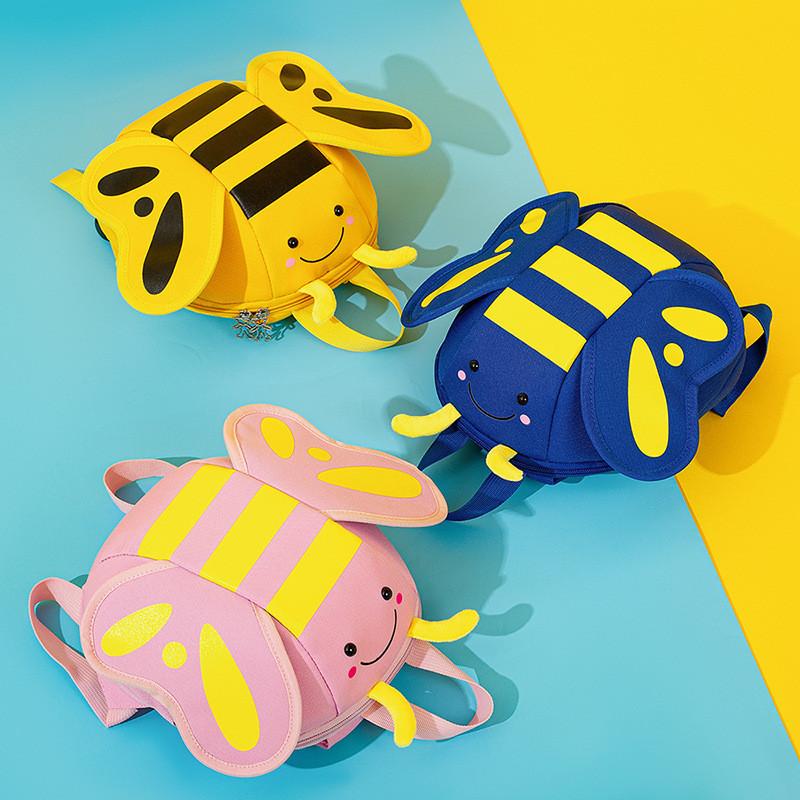 Bee Cartoon Adorable Toddler Backpack For Boys And Girls With Breathable And Waterproof Nylon Material
