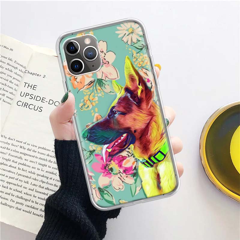Силиконовый чехол для телефона с изображением немецкой овчарки для iPhone 17 16 16E 15 Pro Max 14 Plus 11 13 Mini 12 7 8 SE Air 17Pro Защитный корпус F