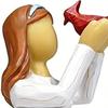 Маленькая фигурка ангела с красной птичкой, ручная роспись, смола, Ангел-хранитель, держащий птицу, Статуэтка, Подарки на сочувствие и память для женщин, Потеря близкого человека