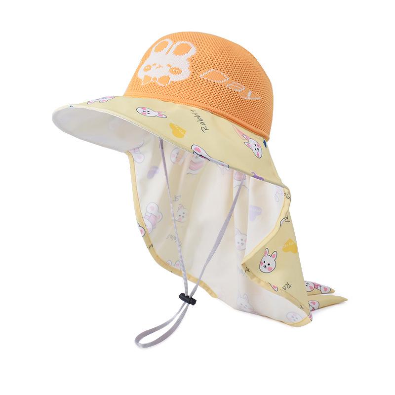 1096 children's hat cartoon cute sunscreen sun hat boys and girls big brim shawl empty top breathable bucket hat