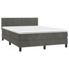 Maison Exclusive - Sommier à lattes de lit avec matelas LED Gris foncé 140x190 cm
