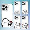 Милый смешной чехол F-Flork для iPhone 16,15,14,13,12,11,Mini,XS,Pro,SE,MAX Белый Матовый Ударопрочный Чехол