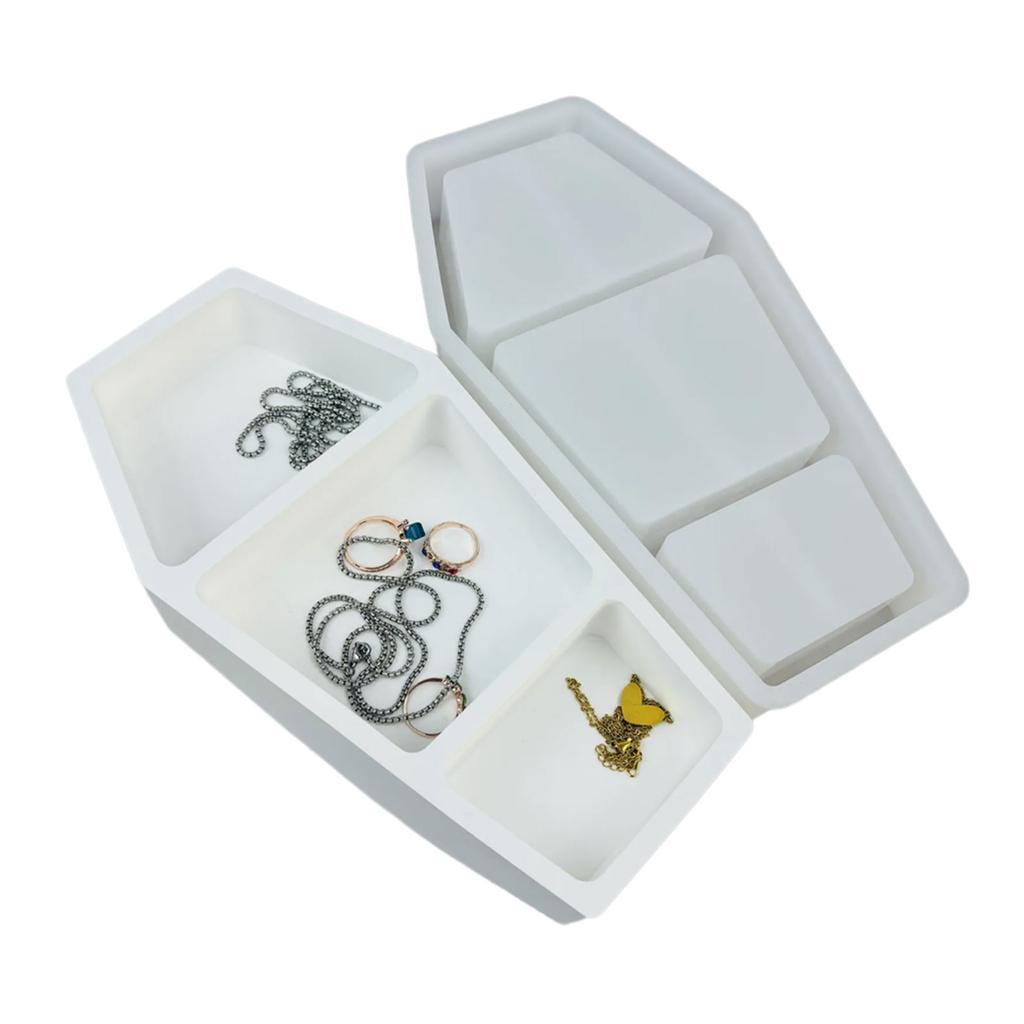 Coffin Resin Tray Molds for Making Jewelry Tray Earrings Display Stand DIY Craft Coffin Shaped Jewelry Tray Molds