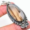 Natural Botswana Agate, Topaz Gemstone 925 Sterling Silver Pendant 2.76" V8y91
