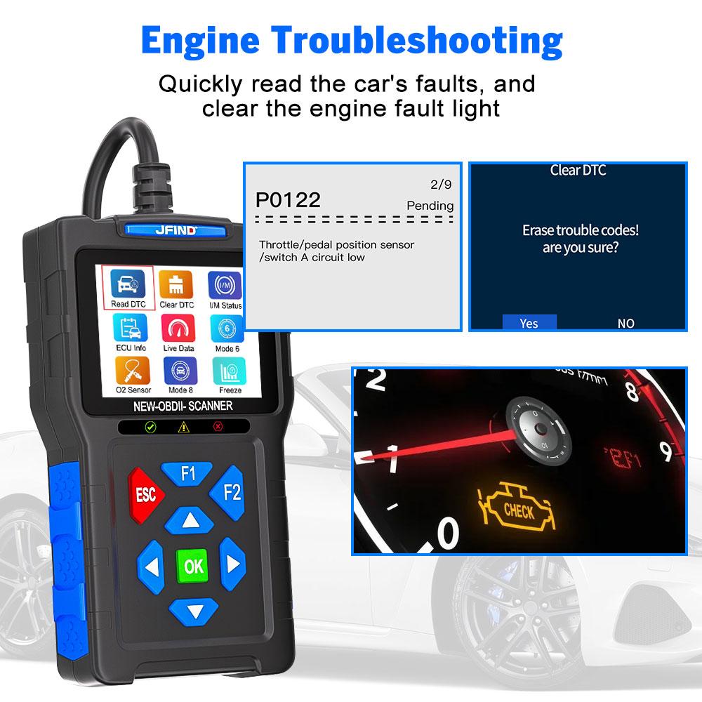 Car OBD2 Scanner Universal Motorcycle Cable 3-in-1 For Yamaha For Honda Code Reader Battery Performance Testing Diagnostic Tool