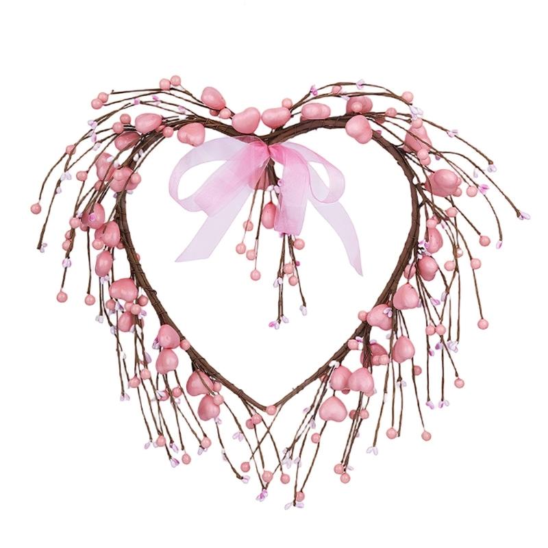 Artificial Heart Berries Wreath For Valentines's Day Decoration Decorative Garland Wedding Window Table Centerpieces