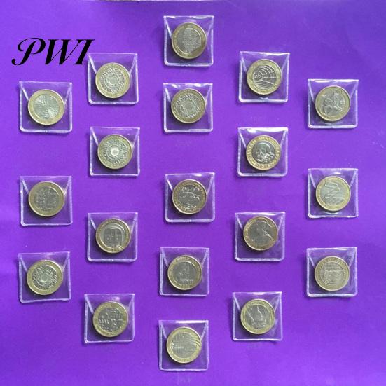 Souvenir Coin Holder 50Pcs Storage Bag Clear Waterproof Dustproof PVC Semi-circle Transparent Sleeve Flap Collection Medal Jewelry Protector Pouch