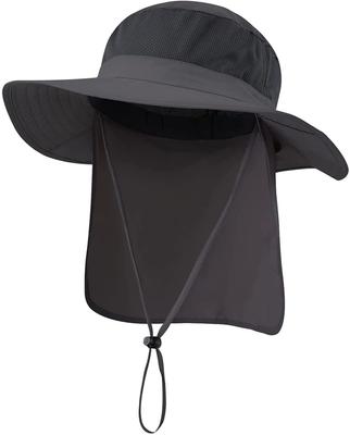Уличная унисекс сетчатая Safari Wide Sun Farm Work UV Protection Hat [Connectyle] UPF50+ Hat, Brim, Protection, Hat, (Темно-серый)