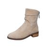 2024 Hot Sale Shoes Female Zipper Women's Boots Winter Round Toe Suede Warm Solid Short Barrel Chunky Heels Plus Size Boots