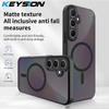 KEYSION Магнитный чехол для телефона Samsung A55 5G A35 A25 Силикон+ПК Матовый Полупрозрачный Прозрачный Противоударный чехол для Galaxy A15 4G 5G