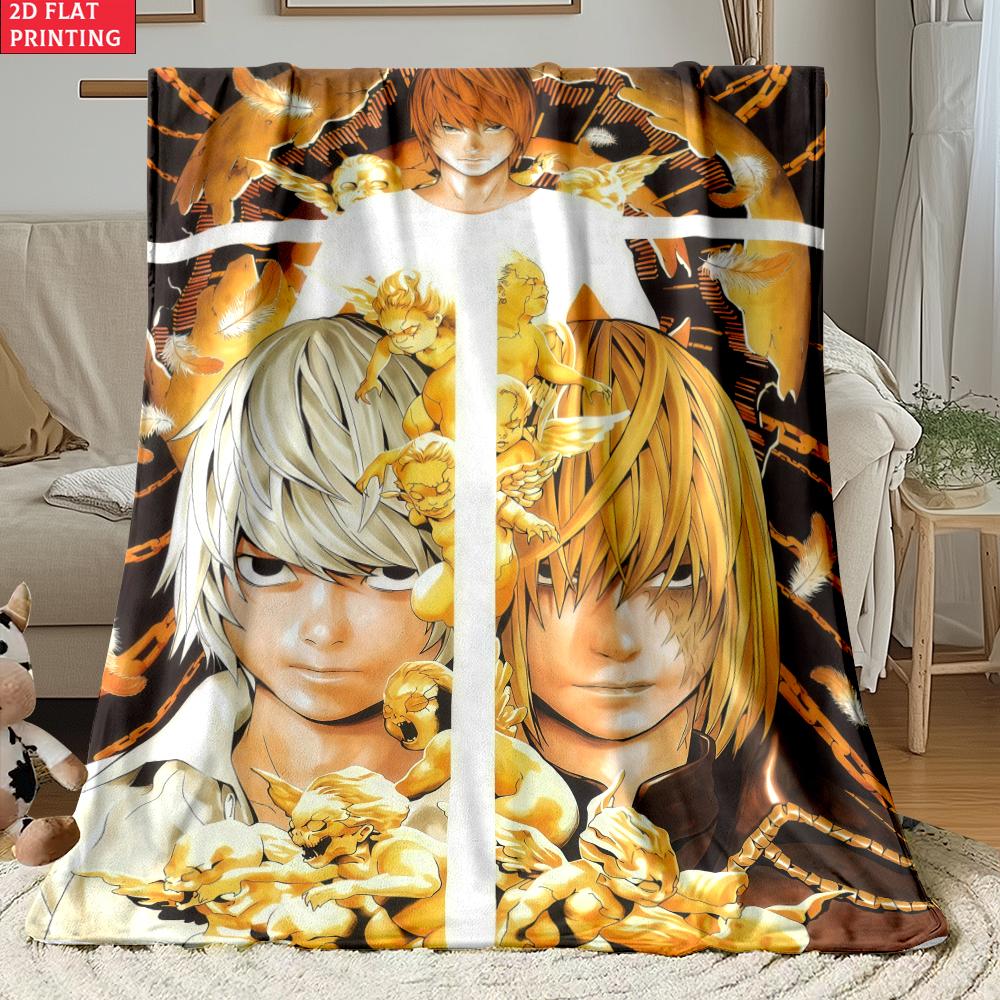 Anime Yagami with Chains Print thin Flannel Blanket for Living Room,Sofas Blankets,Lunch Break,blankets fluffy blanket