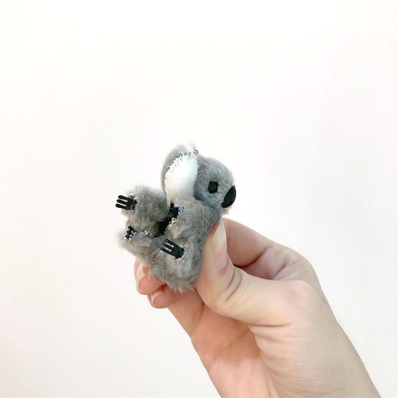 3D Плюшевая заколка-коготь для волос - Милая мультяшная меховая заколка для челки для женщин
