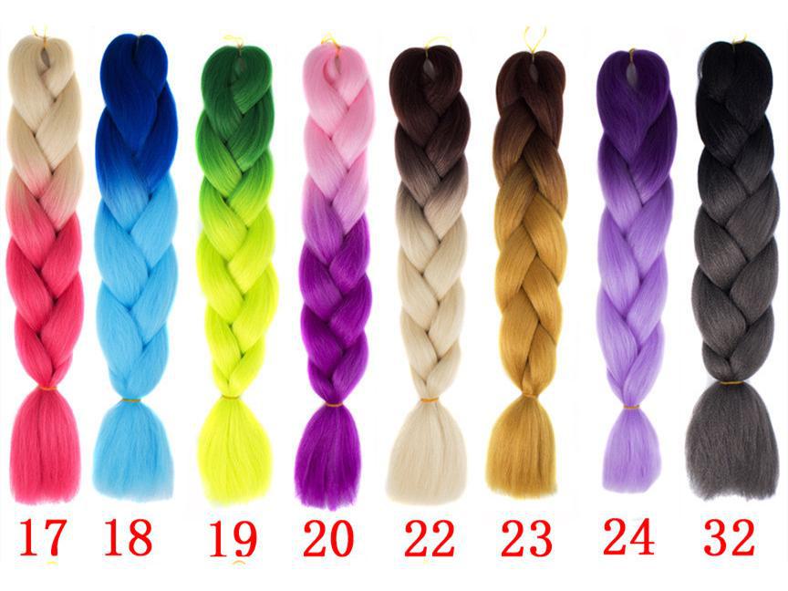 Африканский монохромный градиентный парик с косичками - химическое волокно для наращивания волос