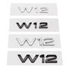 3D ABS Chrome Black W12 Letters Logo Car Body Rear Trunk Emblem Badge Sticker Decals Accessories
