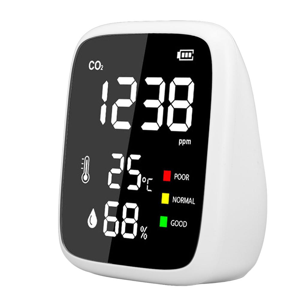 CO2 Detector Mini Portable Desktop High Accuracy 400-5000ppm Temp Humi Meter Home Indoor Air Quality