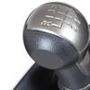 Seat Leon II 2005- BLACK-BEIGE gear shift knob + gaiter with CHROME frame 5 SPEEDS