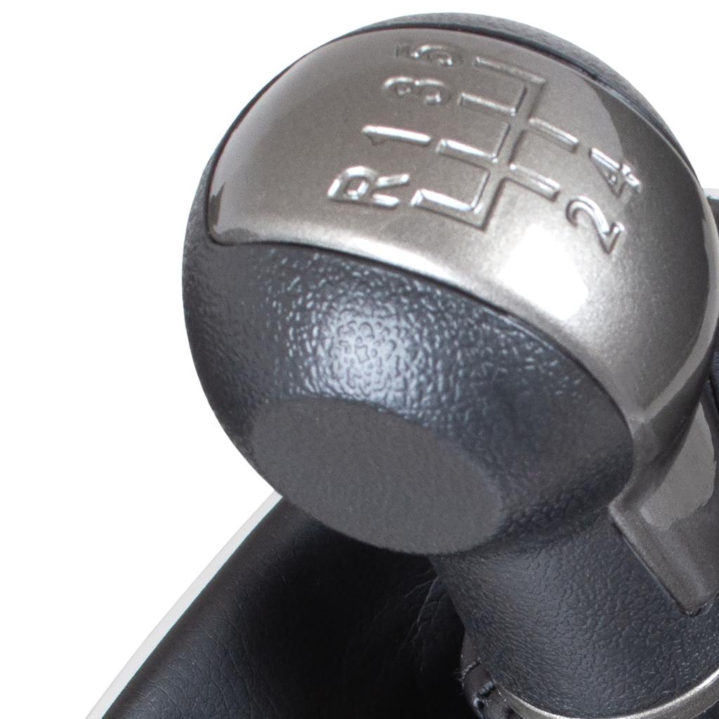 Seat Leon II 2005- BLACK-BEIGE gear shift knob + gaiter with CHROME frame 5 SPEEDS