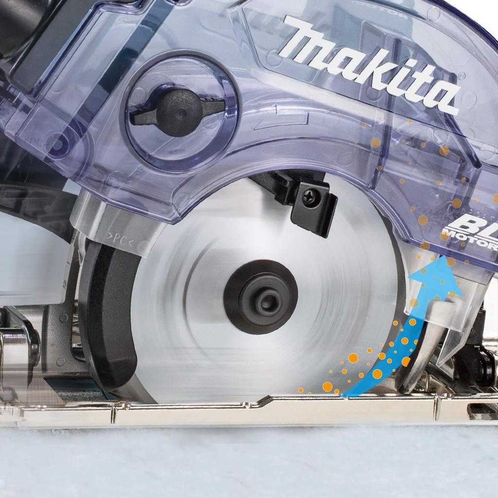 Makita 125 мм Беспроводная Пылезащитная Циркулярная Пила 18 В с 2 Аккумуляторами 6 Ач и Кейсом, (KS511DRGX)