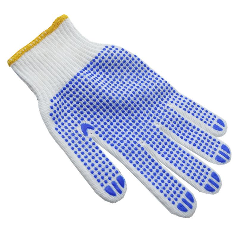 700G точечные пластиковые противоскользящие перчатки для трудовой защиты, нейлоновое напыление на все пальцы 10 точек, уплотненные износостойкие рабочие перчатки для перетягивания каната для мужчин