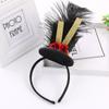 Glitter Fascinator Top Hat Vintage Feather Hat Headwear Christmas Headband Wedding Costume
