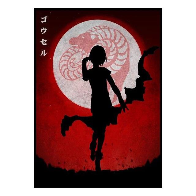 Аниме-настенные принты, силуэты, стили, постеры, холсты, комнатные картины и украшения, настенные росписи для современного домашнего декора