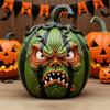 Halloween Pumpkin Figurine Resin Pumpkin Face Sculpture Spooky Pumpkin Halloween Decor for Home Office Desktop Decoration