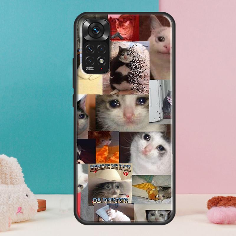 Crying Cat Memes And Dog Case For Xiaomi Redmi Note 13 Pro 14 12 11 9 10 9S 10S 11S 12S Redmi 14C 13C 10C 12C Cover