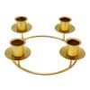 Advent Wreath Candle Holder Christmas Candle Ring Stand for 4/5 Taper Candles Gold Metal Advent Wreath Ring for Christmas Holiday Home Party Church