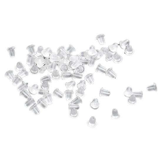 100Pcs Clear Soft Plastic Earrings Back Пробки Earnuts Безопасный инструмент