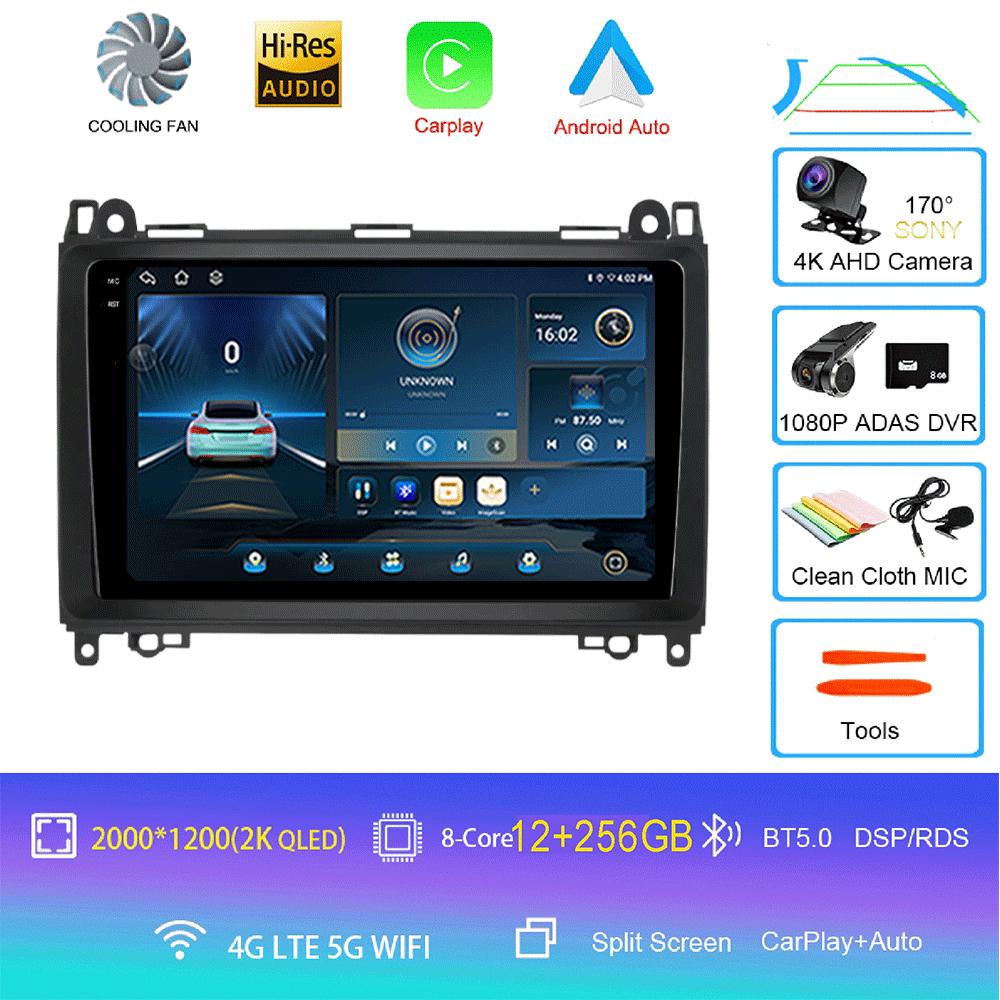 Видеоплеер Android 14 9'' для Mercedes Benz B200 Sprinter W906 W639 AB Class W169 W245 Viano Vito Car Radio Multimedia GPS DVD