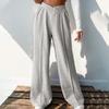 2025 Women's European & American Casual V-Waist Spliced Wide-Leg Pants