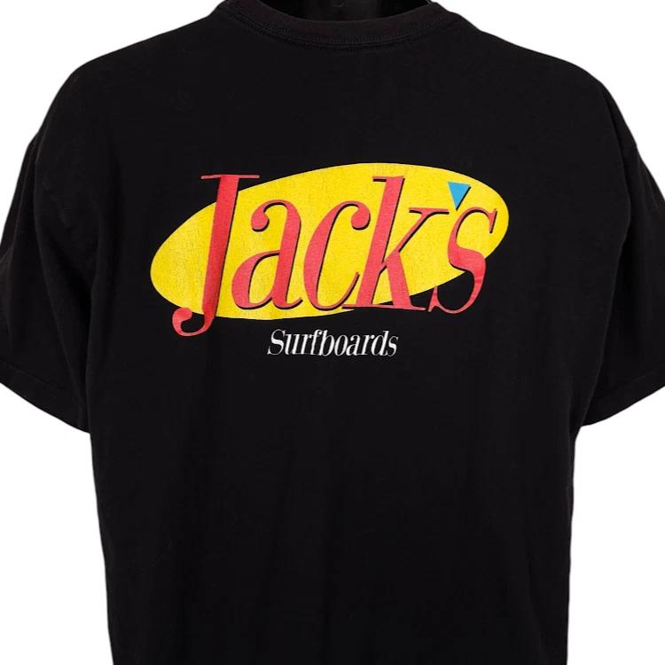 Jacks Surfboards Хлопковая футболка 100% Мужские футболки Топ Мужской размер XL Черный Серфер Пародия на Сайнфелда Серфинг