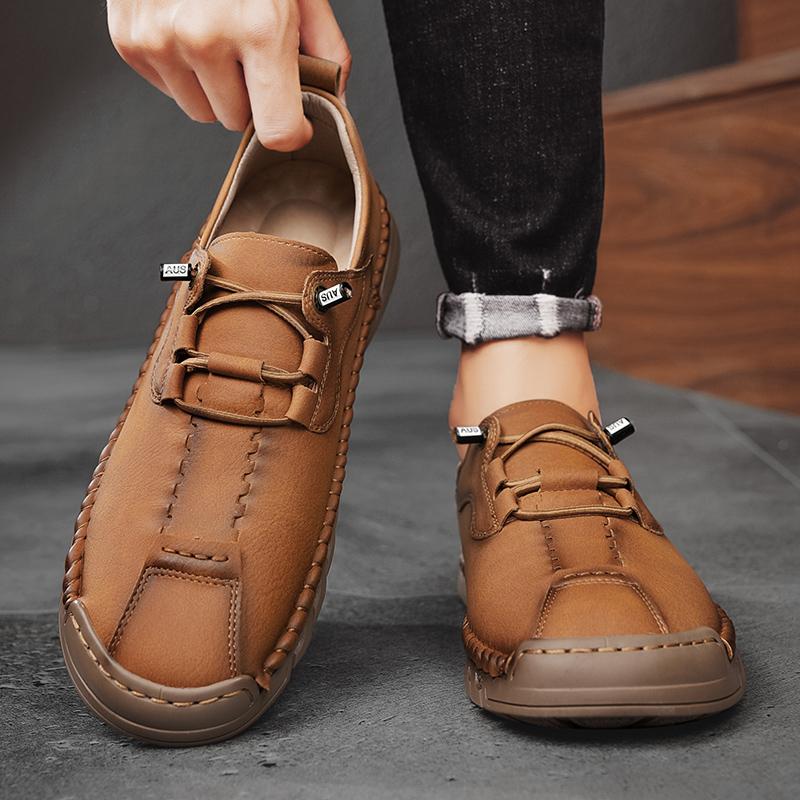 Fashion Fashionable Autumn Men Comfortable One Foot Handmade Soft Soled Casual Shoes Outdoor Men's Breathable and Non Slip Sports Shoes