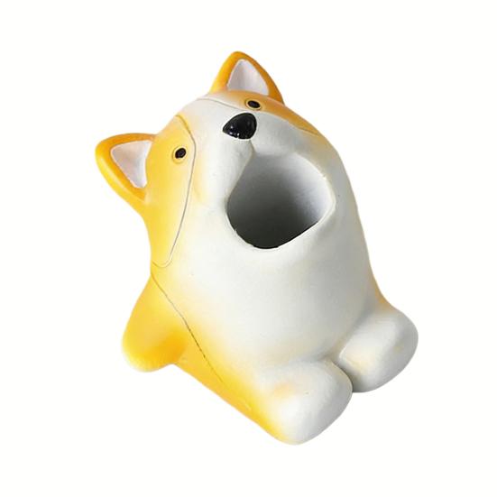 Милый держатель для зубных щеток в виде животного, забавный полимерный держатель для ручек, мини-подставка для одной зубной щетки в виде животного, органайзер для ванной комнаты для столешницы в туалетной комнате, офиса