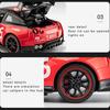 Масштаб 1/22 GTR Racing, литая под давлением модель автомобиля, игрушечный автомобиль с откатным механизмом, звуком и светом для детей, коллекция подарков для мальчиков и девочек