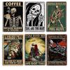 Ретро Железный Знак с Черепом - Вдохновляющее Настенное Украшение для Кофейен и Баров