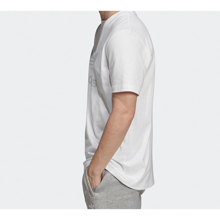 Adidas Originals Trefoil Logo Sports Short Sleeve T-Shirt Men Tops White FK1355