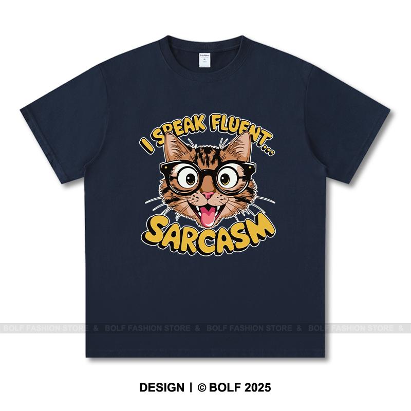 Women's I Speak Fluent Sarcasm Printed T-Shirt 100% Cotton Oversized Savage Graphic Tees for Men Summer Tops Snarky Streetwear