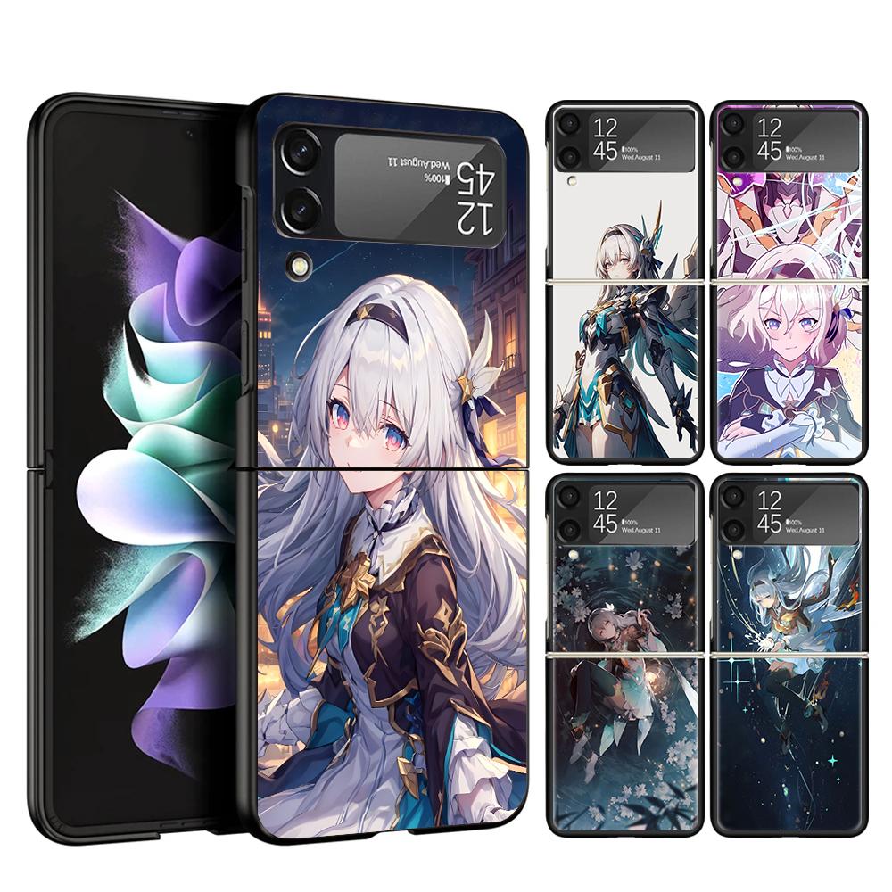 Honkai Star Rail Firefly Cover Phone Case For Samsung Galaxy Z Flip 7 6 5 4 3 5G Flip7 Flip6 Flip5 Flip4 Flip3 Black Fundas Shel