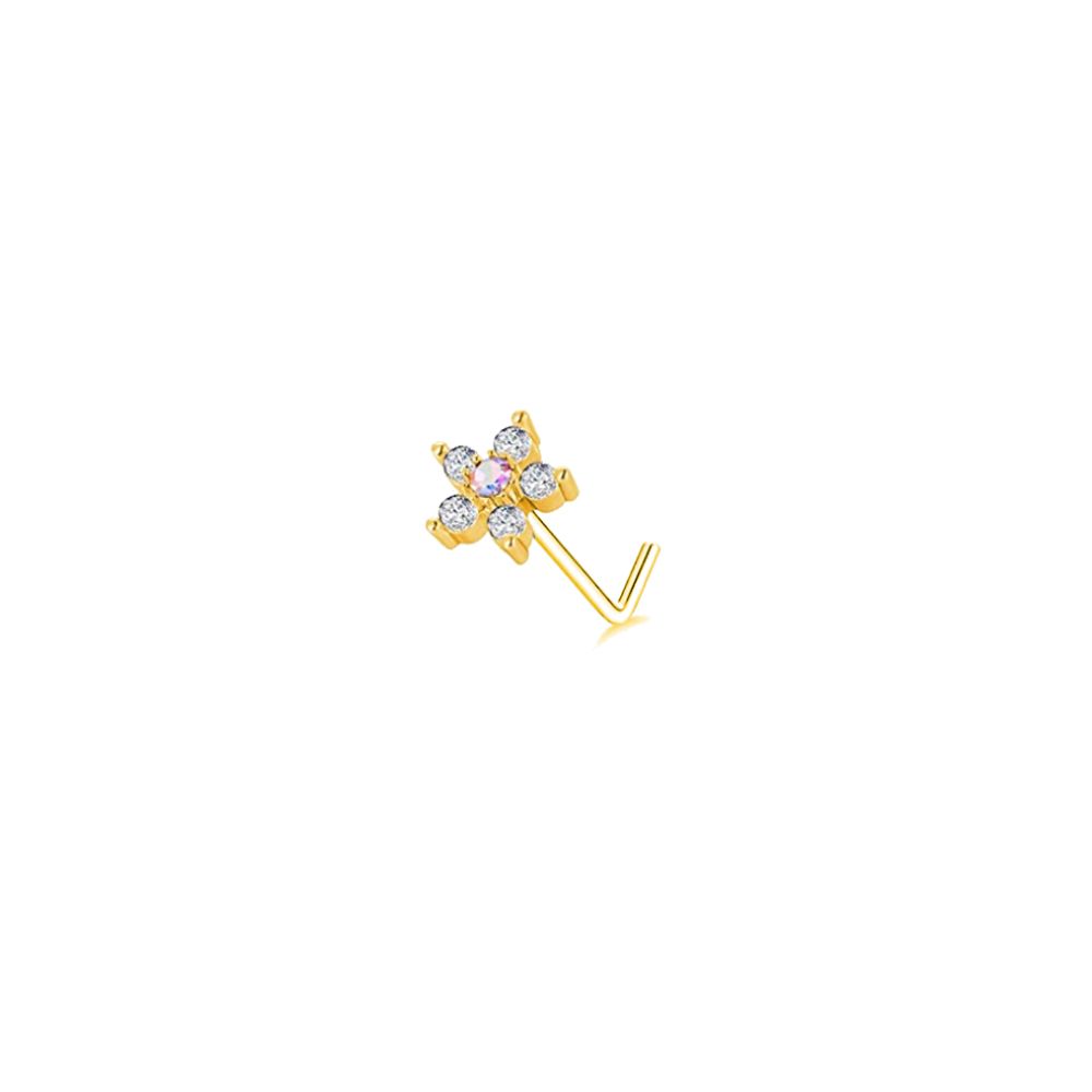 Piercing Stainless Steel Male Zircon Septum Nose Ring Nose Stud L Shape Nose Ring Body Jewelry